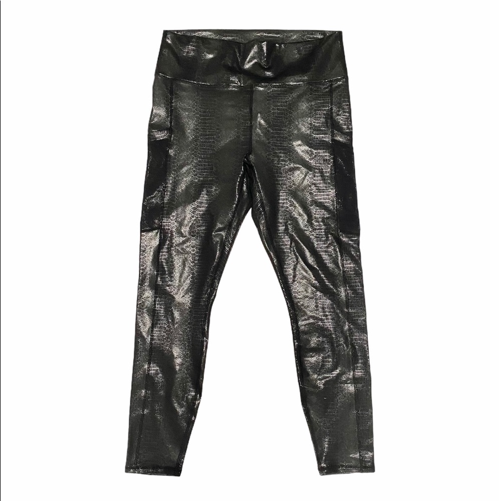 Fabletics Powerhold Snakeskin Black Leggings